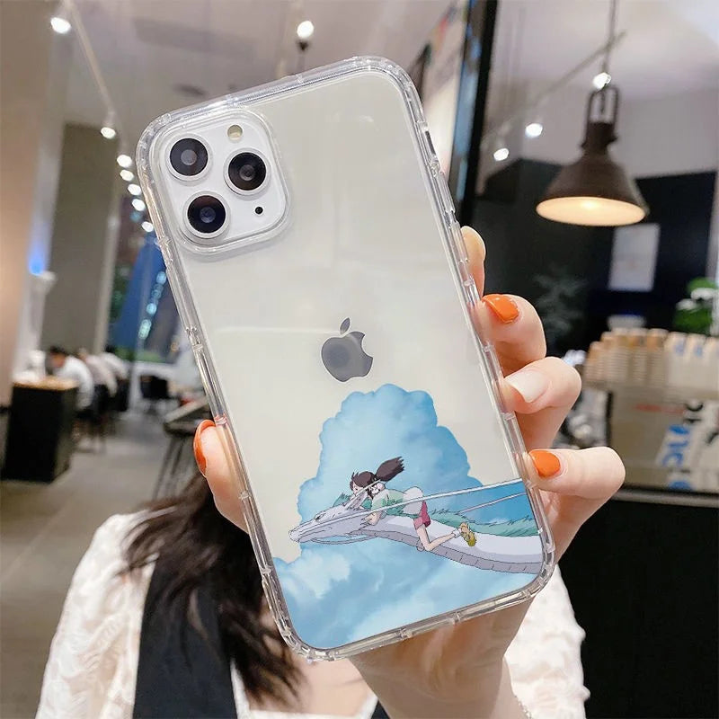 Spirited Away Soft Transparent Soft TPU Case For iPhone 12 13 11 14 15 PLUS Pro Max 12 13 Mini SE 7 8 Plus X XS MAX XR