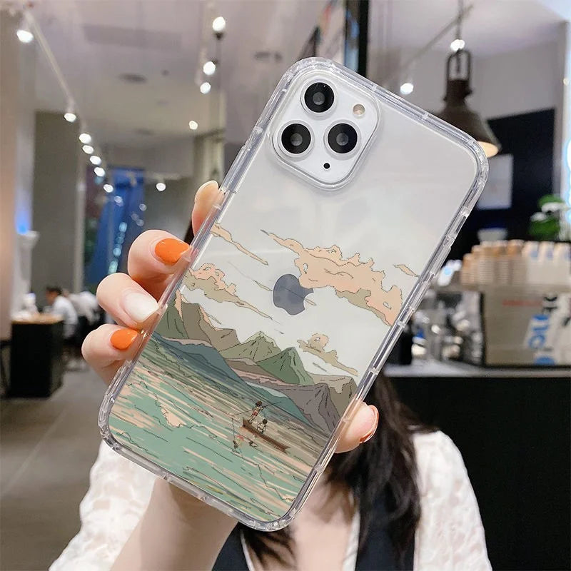 Spirited Away Soft Transparent Soft TPU Case For iPhone 12 13 11 14 15 PLUS Pro Max 12 13 Mini SE 7 8 Plus X XS MAX XR