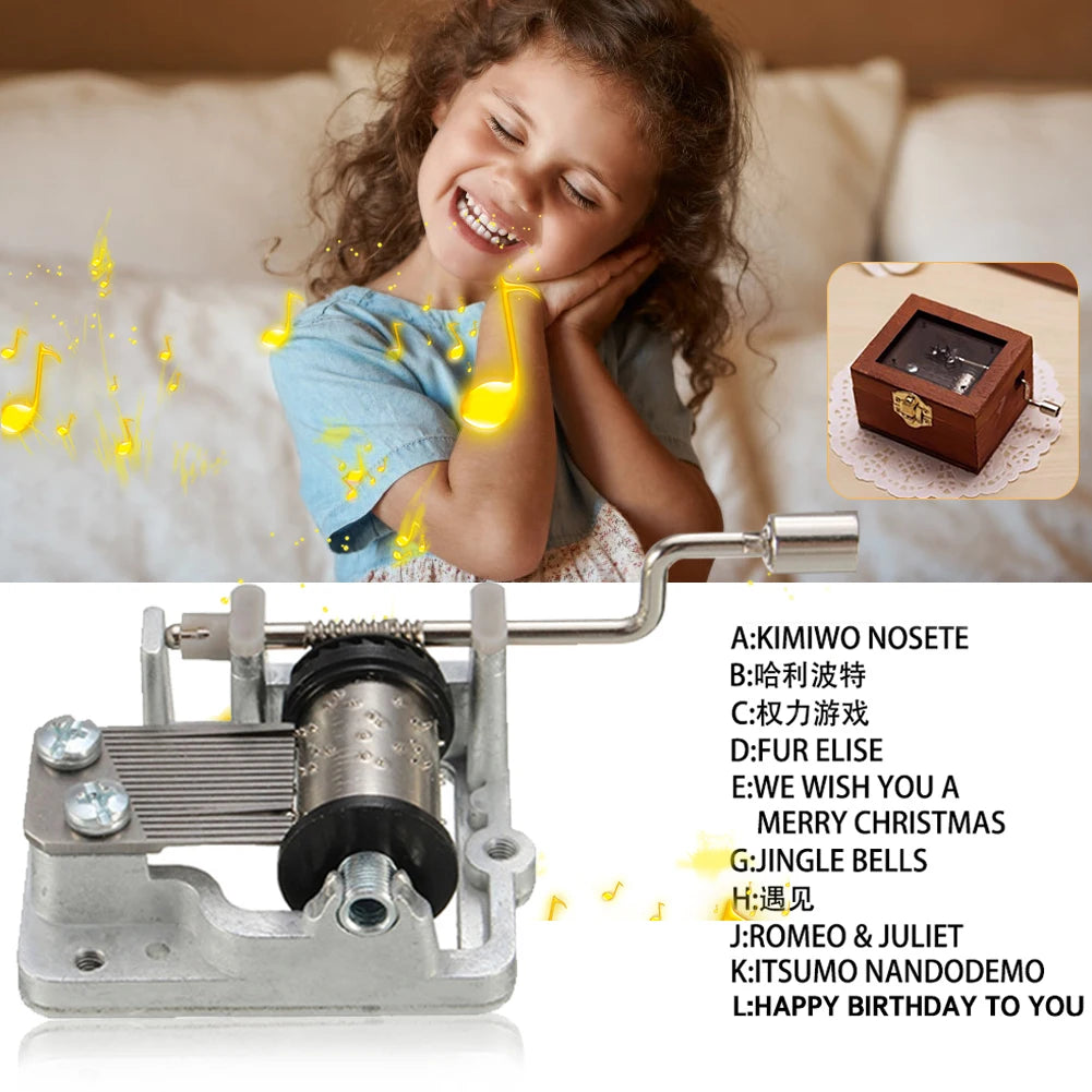 Mini Hand Cranking Music Movement DIY Music Box Accessories Decorative Collectibles Sailor Moon A Variety Of Music Available