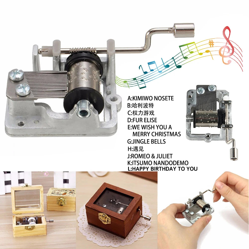 Mini Hand Cranking Music Movement DIY Music Box Accessories Decorative Collectibles Sailor Moon A Variety Of Music Available