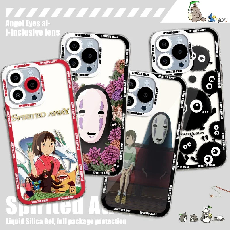 Cartoon black monster cat Phone Case For Samsung S24 S23 S22 S21 S20 S10 FE Note20 Note10 Plus Lite 5G Spiriteds-Aways Cover