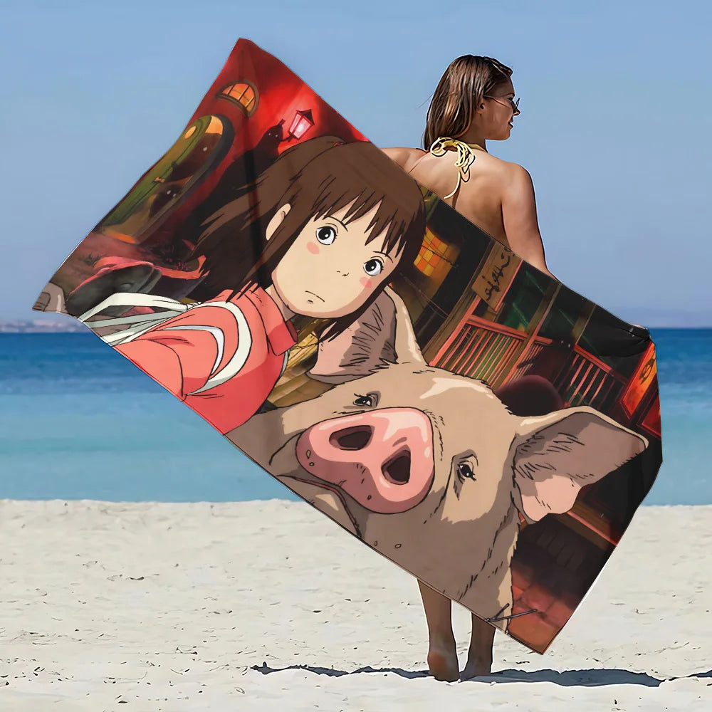 S-Spirited Away Beach Towel Microfiber Sand Free Quick Dry Soft Sandproof Pool Towels Gift for Women Travel Gym Shower Camping