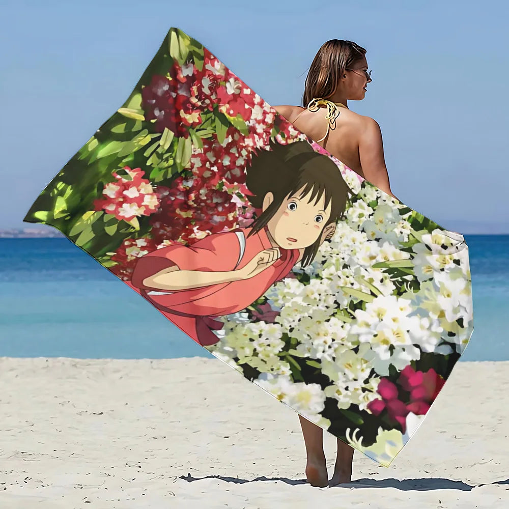 S-Spirited Away Beach Towel Microfiber Sand Free Quick Dry Soft Sandproof Pool Towels Gift for Women Travel Gym Shower Camping