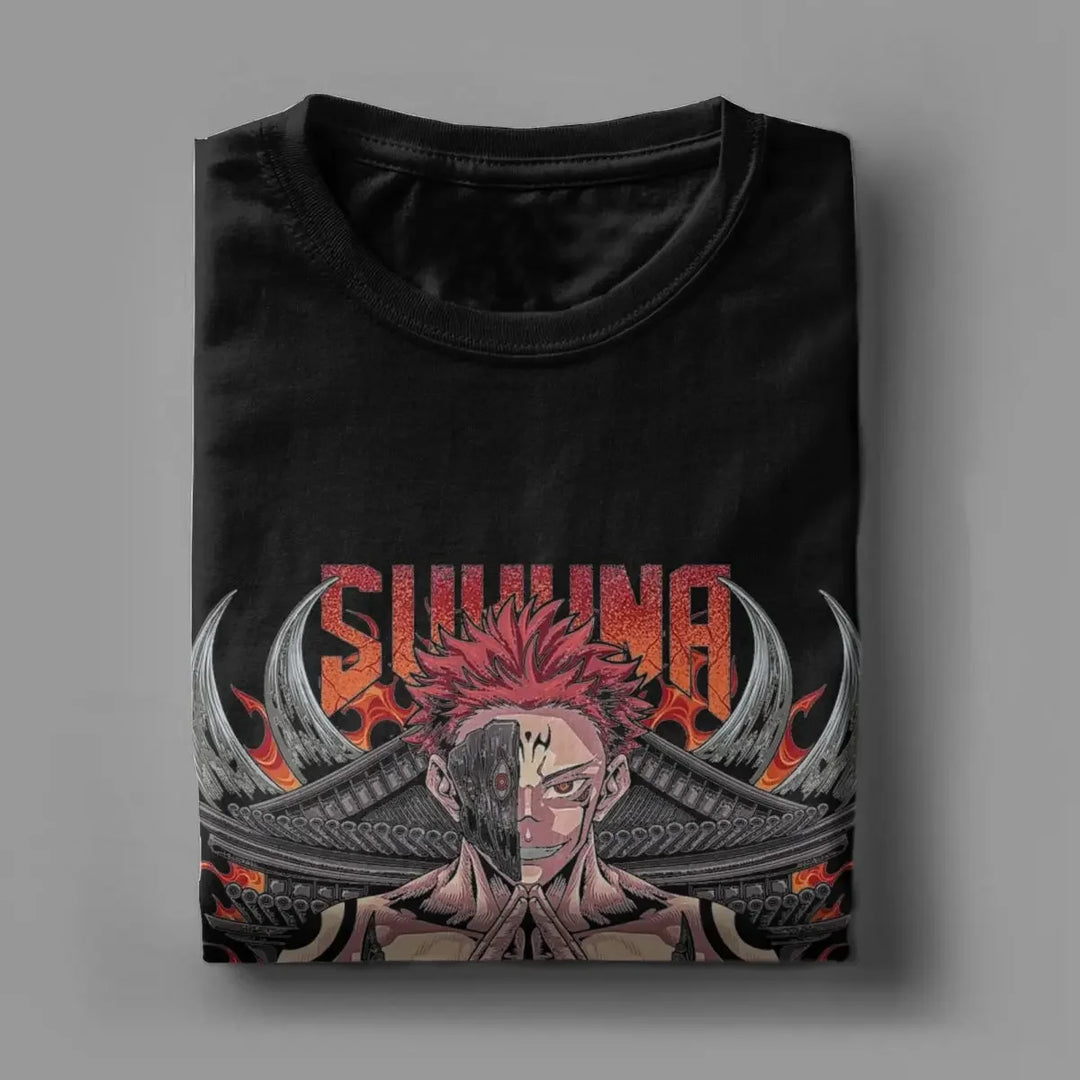 Men's T-Shirts Sukuna JJK Anime Creative Oversized Graphic Tees Short Sleeve T Shirt Crewneck Clothes Oversized Graphic