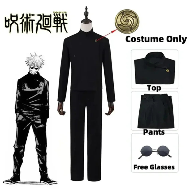 Jujutsu JJK Manga Anime Fushiguro Megumi Cosplay Costume Wig Sunglasses Jacket Pants School Uniform Outfits Halloween Men Women