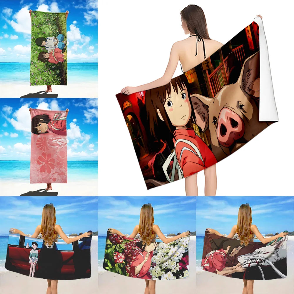 S-Spirited Away Beach Towel Microfiber Sand Free Quick Dry Soft Sandproof Pool Towels Gift for Women Travel Gym Shower Camping