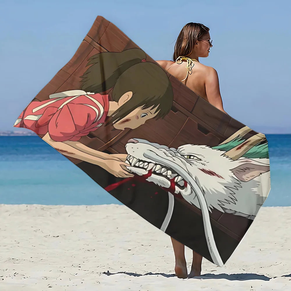 S-Spirited Away Beach Towel Microfiber Sand Free Quick Dry Soft Sandproof Pool Towels Gift for Women Travel Gym Shower Camping